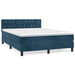 Pat box spring cu saltea, albastru închis, 140x190 cm, catifea - WALTI WALTI