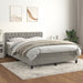 Pat box spring cu saltea, gri deschis, 140x200 cm, catifea - WALTI WALTI