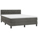 Pat box spring cu saltea, gri închis, 140x200 cm, catifea - WALTI WALTI