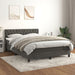 Pat box spring cu saltea, gri închis, 140x200 cm, catifea - WALTI WALTI