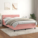 Pat box spring cu saltea, roz, 140x200 cm, catifea - WALTI WALTI