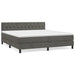 Pat box spring cu saltea, gri închis, 160x200 cm, catifea - WALTI WALTI
