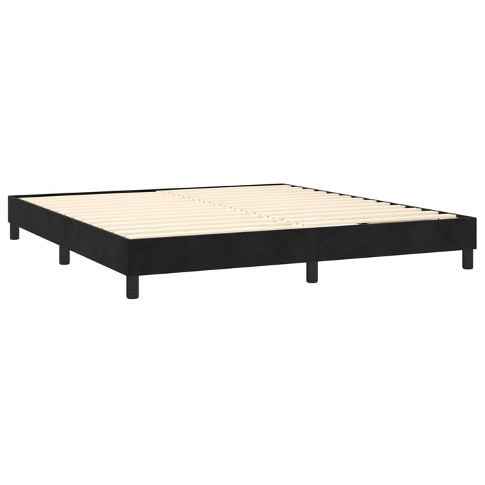 Pat box spring cu saltea, negru, 160x200 cm, catifea - WALTI WALTI