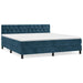 Pat box spring cu saltea, albastru închis, 160x200 cm, catifea - WALTI WALTI