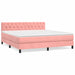 Pat box spring cu saltea, roz, 160x200 cm, catifea - WALTI WALTI