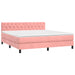 Pat box spring cu saltea, roz, 160x200 cm, catifea - WALTI WALTI