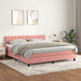 Pat box spring cu saltea, roz, 160x200 cm, catifea - WALTI WALTI