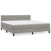 Pat box spring cu saltea, gri deschis, 180x200 cm, catifea - WALTI WALTI
