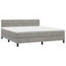 Pat box spring cu saltea, gri deschis, 180x200 cm, catifea - WALTI WALTI