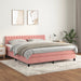 Pat box spring cu saltea, roz, 180x200 cm, catifea - WALTI WALTI