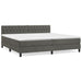 Pat box spring cu saltea, gri închis, 200x200 cm, catifea - WALTI WALTI