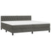 Pat box spring cu saltea, gri închis, 200x200 cm, catifea - WALTI WALTI