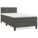 Pat box spring cu saltea, gri închis, 80x200 cm, catifea - WALTI WALTI