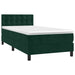Pat box spring cu saltea, verde închis, 80x200 cm, catifea - WALTI WALTI