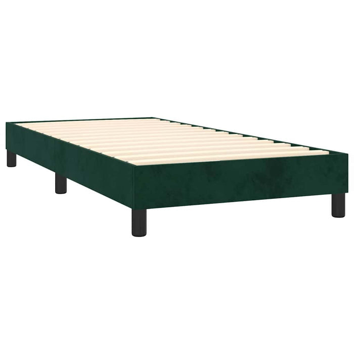 Pat box spring cu saltea, verde închis, 80x200 cm, catifea - WALTI WALTI