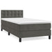 Pat box spring cu saltea, gri închis, 90x190 cm, catifea - WALTI WALTI