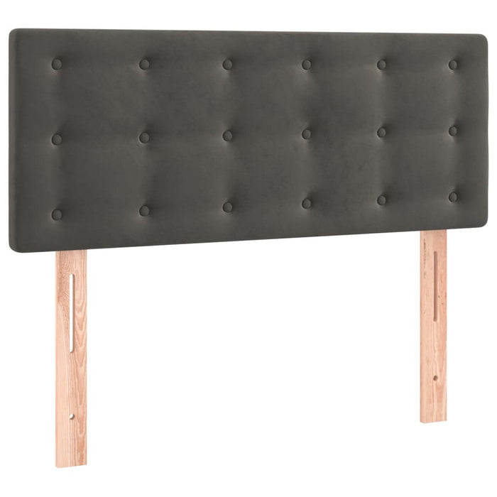 Pat box spring cu saltea, gri închis, 90x190 cm, catifea - WALTI WALTI