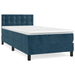 Pat box spring cu saltea, albastru închis, 90x190 cm, catifea - WALTI WALTI