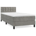 Pat box spring cu saltea, gri deschis, 90x200 cm, catifea - WALTI WALTI