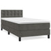 Pat box spring cu saltea, gri închis, 90x200 cm, catifea - WALTI WALTI