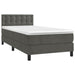 Pat box spring cu saltea, gri închis, 90x200 cm, catifea - WALTI WALTI