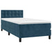 Pat box spring cu saltea, albastru închis, 90x200 cm, catifea - WALTI WALTI