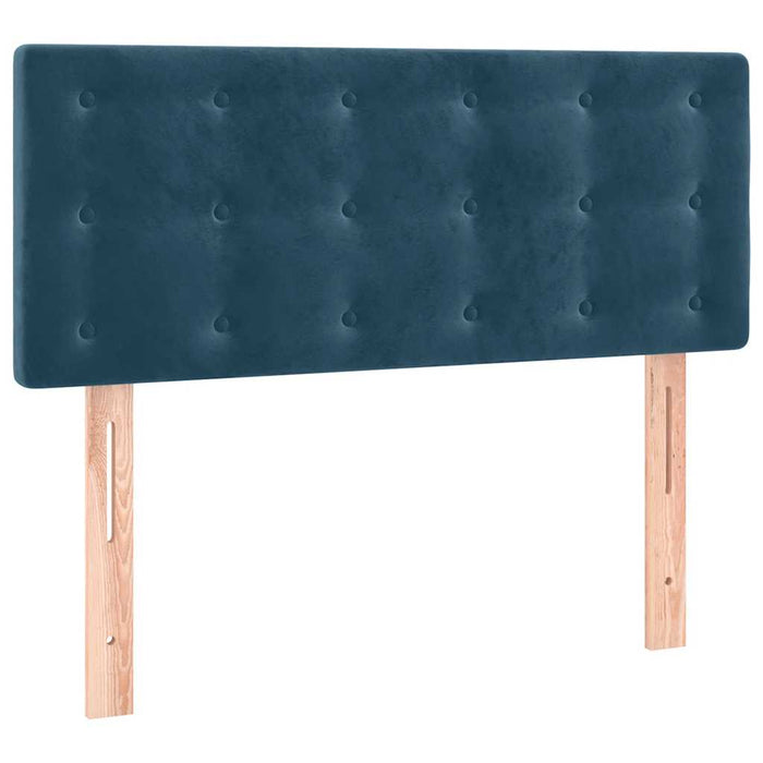 Pat box spring cu saltea, albastru închis, 90x200 cm, catifea - WALTI WALTI