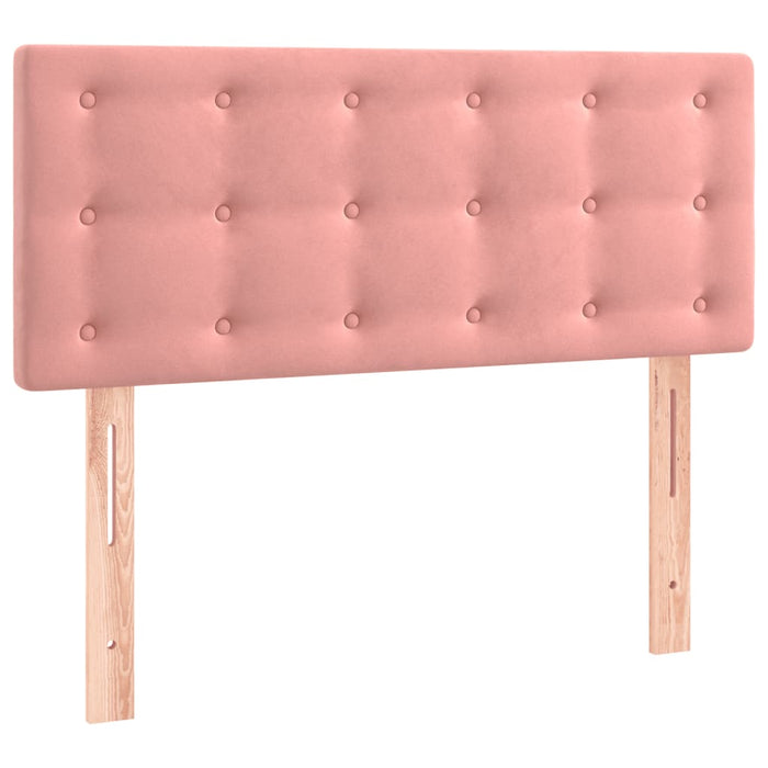 Pat box spring cu saltea, roz, 90x200 cm, catifea - WALTI WALTI