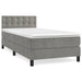 Pat box spring cu saltea, gri deschis, 100x200 cm, catifea - WALTI WALTI