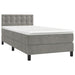 Pat box spring cu saltea, gri deschis, 100x200 cm, catifea - WALTI WALTI