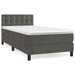 Pat box spring cu saltea, gri închis, 100x200 cm, catifea - WALTI WALTI
