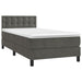 Pat box spring cu saltea, gri închis, 100x200 cm, catifea - WALTI WALTI