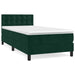 Pat box spring cu saltea, verde închis, 100x200 cm, catifea - WALTI WALTI