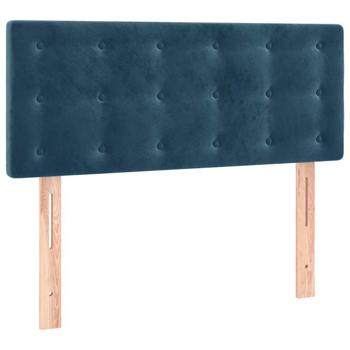 Pat box spring cu saltea, albastru închis, 100x200 cm, catifea - WALTI WALTI