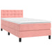 Pat box spring cu saltea, roz, 100x200 cm, catifea - WALTI WALTI