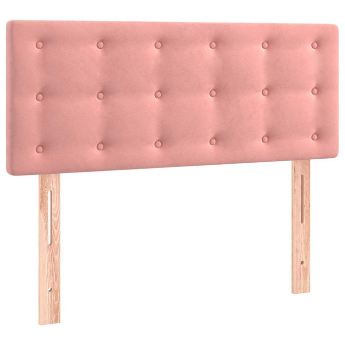 Pat box spring cu saltea, roz, 100x200 cm, catifea - WALTI WALTI