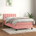 Pat box spring cu saltea, roz, 100x200 cm, catifea - WALTI WALTI