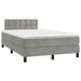Pat box spring cu saltea, gri deschis, 120x200 cm, catifea - WALTI WALTI
