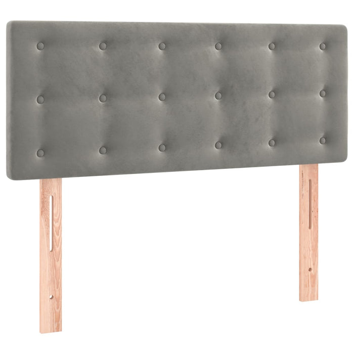 Pat box spring cu saltea, gri deschis, 120x200 cm, catifea - WALTI WALTI