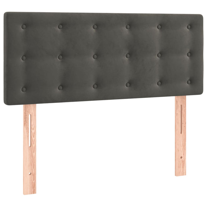 Pat box spring cu saltea, gri închis, 120x200 cm, catifea - WALTI WALTI