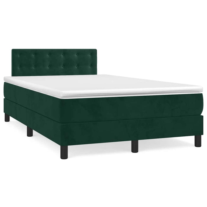 Pat box spring cu saltea, verde închis, 120x200 cm, catifea - WALTI WALTI