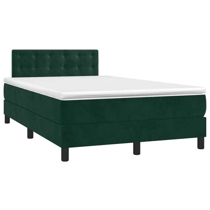 Pat box spring cu saltea, verde închis, 120x200 cm, catifea - WALTI WALTI