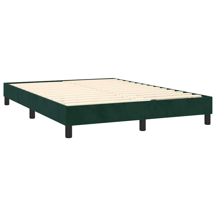 Pat box spring cu saltea, verde închis, 140x190 cm, catifea - WALTI WALTI