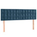 Pat box spring cu saltea, albastru închis, 140x190 cm, catifea - WALTI WALTI