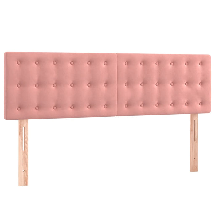 Pat box spring cu saltea, roz, 140x190 cm, catifea - WALTI WALTI