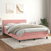 Pat box spring cu saltea, roz, 140x190 cm, catifea - WALTI WALTI