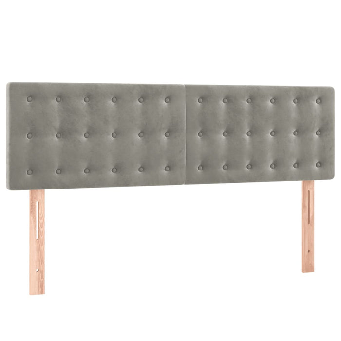 Pat box spring cu saltea, gri deschis, 140x200 cm, catifea - WALTI WALTI