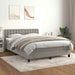 Pat box spring cu saltea, gri deschis, 140x200 cm, catifea - WALTI WALTI