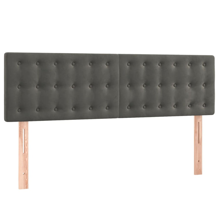 Pat box spring cu saltea, gri închis, 140x200 cm, catifea - WALTI WALTI
