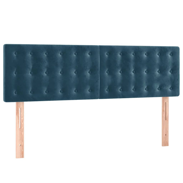Pat box spring cu saltea, albastru închis, 140x200 cm, catifea - WALTI WALTI